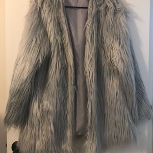Grey Faux Fur Jacket